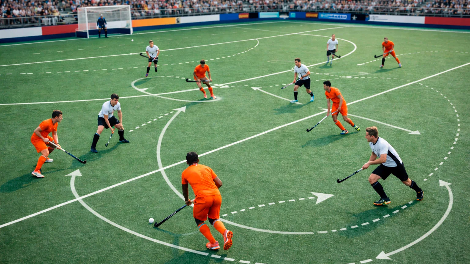 Veldhockeywedstrijd met focus op tactische analyse