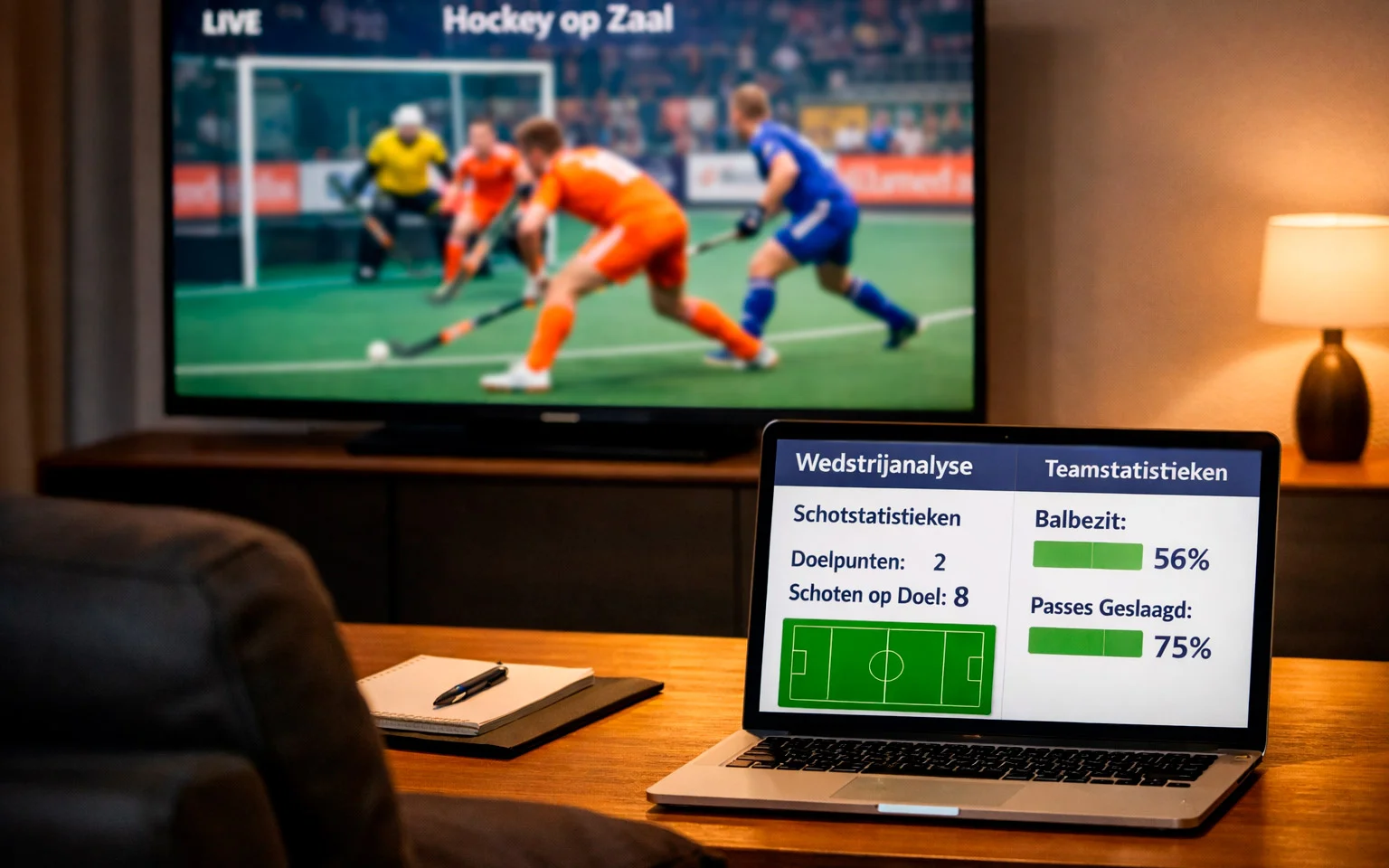 Optimale thuisopstelling voor het kijken en wedden op hockeywedstrijden