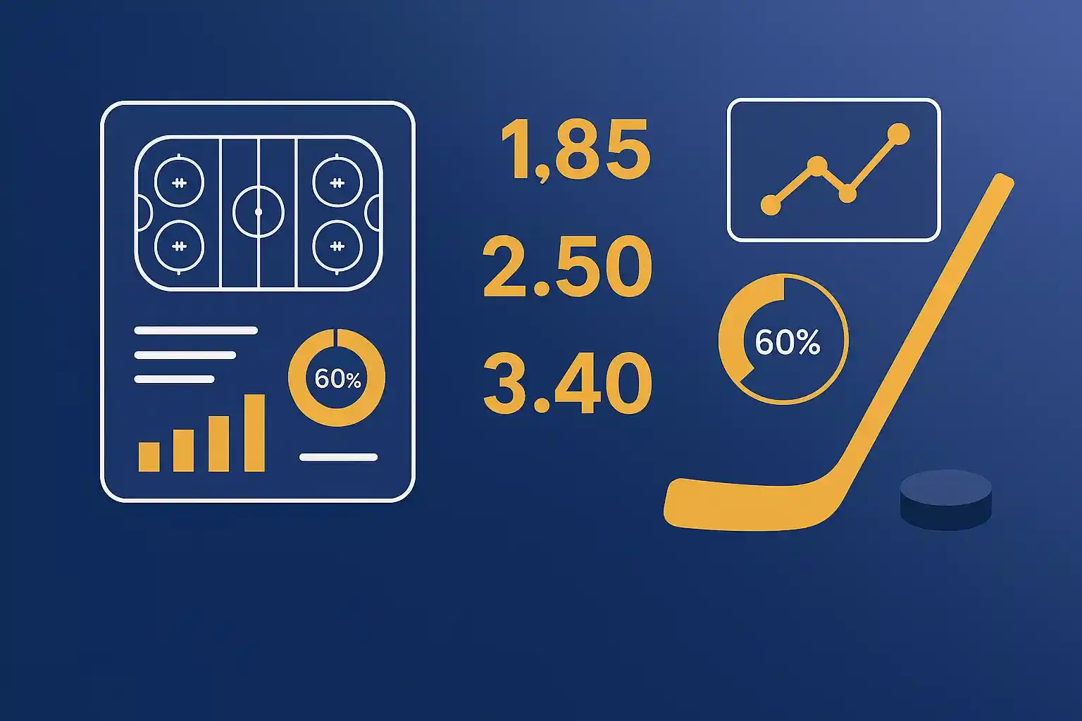 Infographic met hockey weddenschappen fundamenten: odds berekeningen, statistieken dashboard en quoteringsoverzicht voor sportweddenschappen