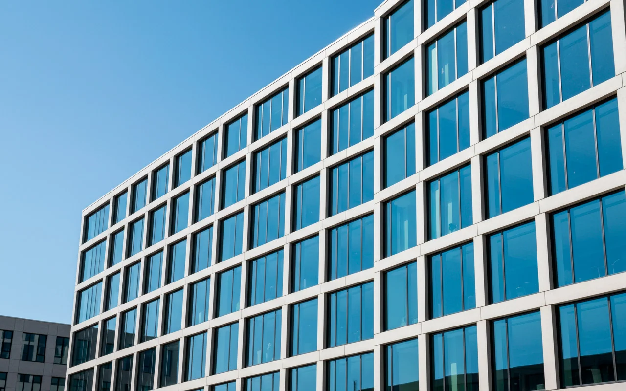 Officieel kantoorgebouw dat toezicht en regulering symboliseert