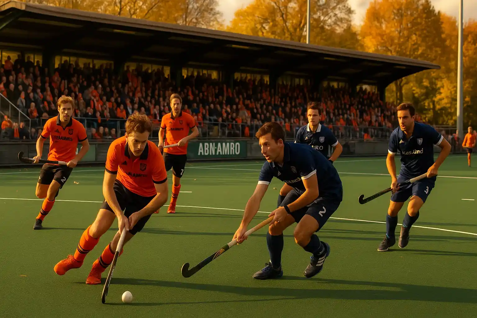 Nederlandse Hockey Hoofdklasse wedstrijd met enthousiast publiek